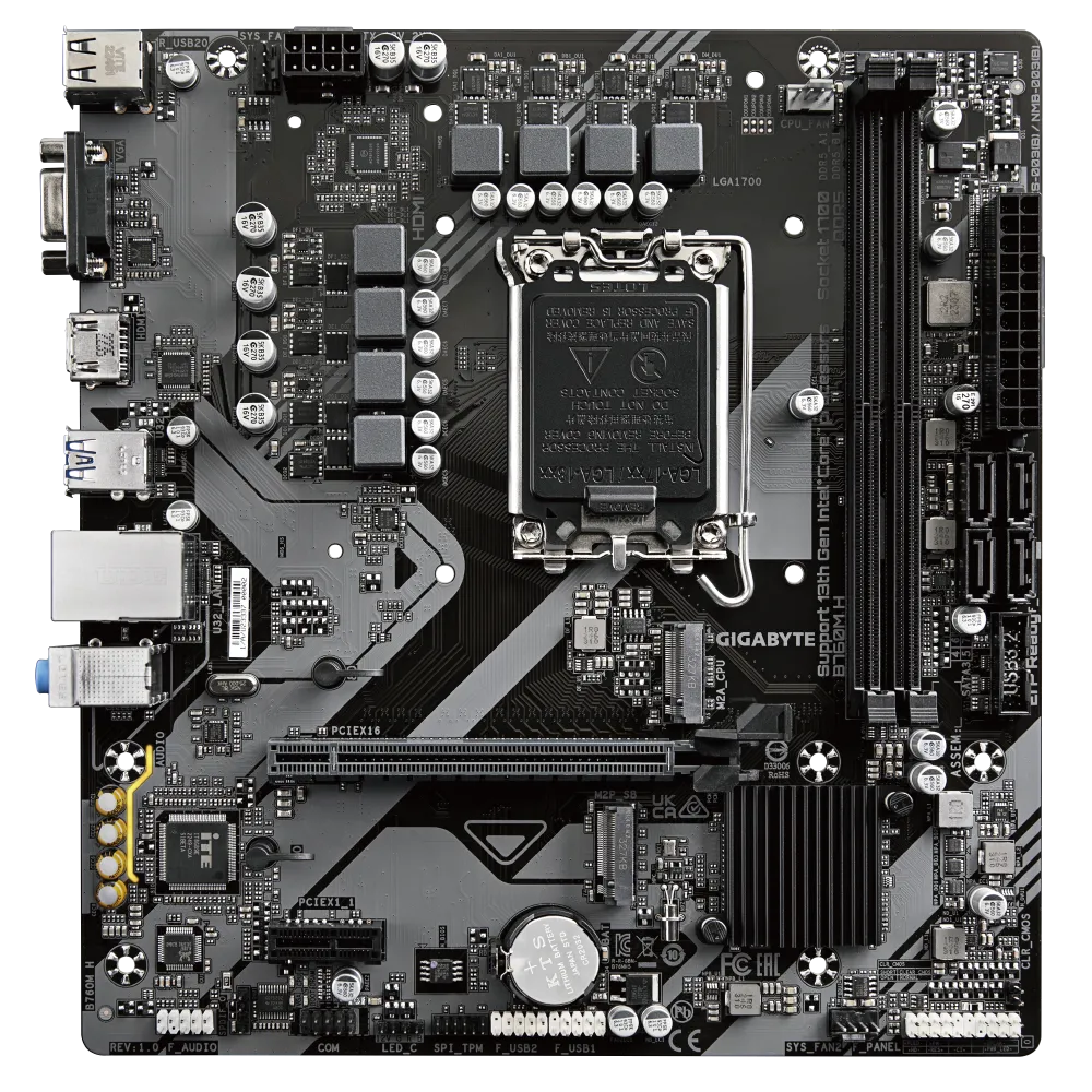 TARJETA MADRE GIGABYTE B760M H LGA1700 MICRO ATX DDR5-1