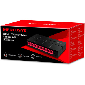 TP-LINK SWITCH DE SOBRE MESA MERCUSYS 8 PUERTOS GIGABIT-MS108G
