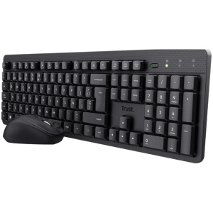 TRUST COMBO TECLADO Y MOUSE INALAMBRICO SILENCIOSO TKM-360 EN ESPAÑOL - 25356 CAJA MARRÓN