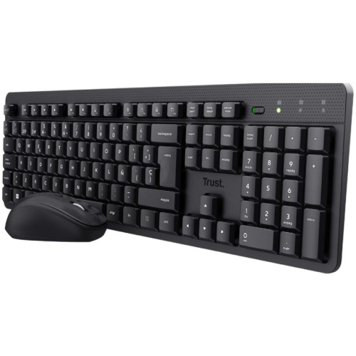 TRUST COMBO TECLADO Y MOUSE INALAMBRICO SILENCIOSO TKM-360 EN ESPAÑOL - 25356 CAJA MARRÓN
