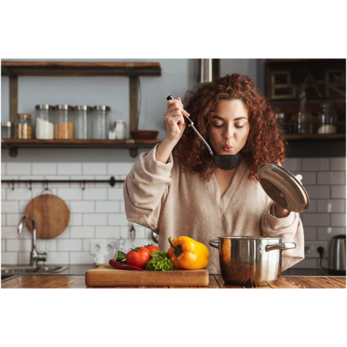 Photo,Of,Pretty,Caucasian,Woman,Holding,Cooking,Ladle,Spoon,While